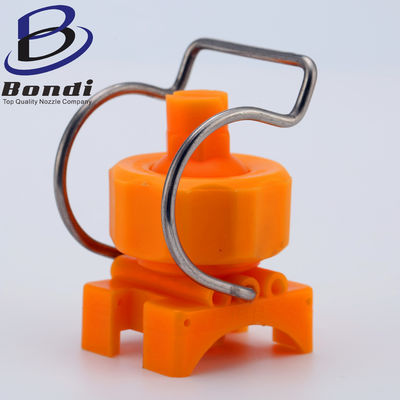 Plastic PP Orange 1" Pipe Cooling Single Clamp Flat Fan/Full Cone Spray Nozzle